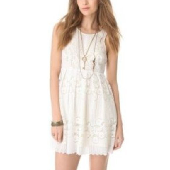 Free People Dresses & Skirts - Free People Rocco Lace Overlay Dress Sz 0